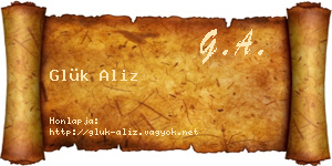 Glük Aliz névjegykártya